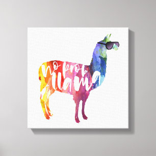 Llama. No Probllama. No Prob-llama. Funny Sayings Canvas Print