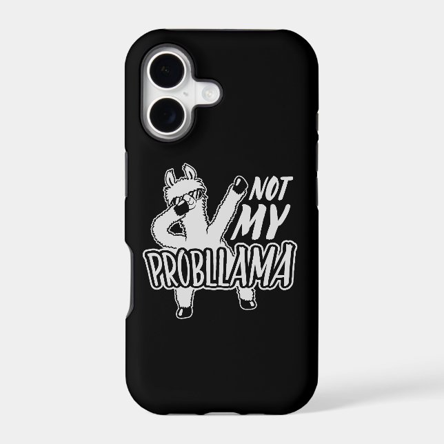 Llama Not My Probllama Dabbing Sunglasses Cool Fun iPhone Case (Back)