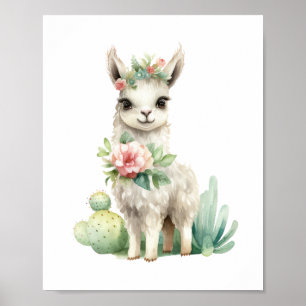 Llama Nursery Decor Cute Llama Watercolor