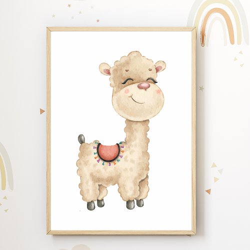 Llama Nursery Poster Kids Room Decor