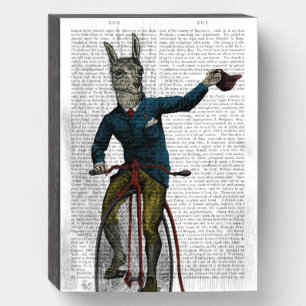 Llama on Bike Wooden Box Sign