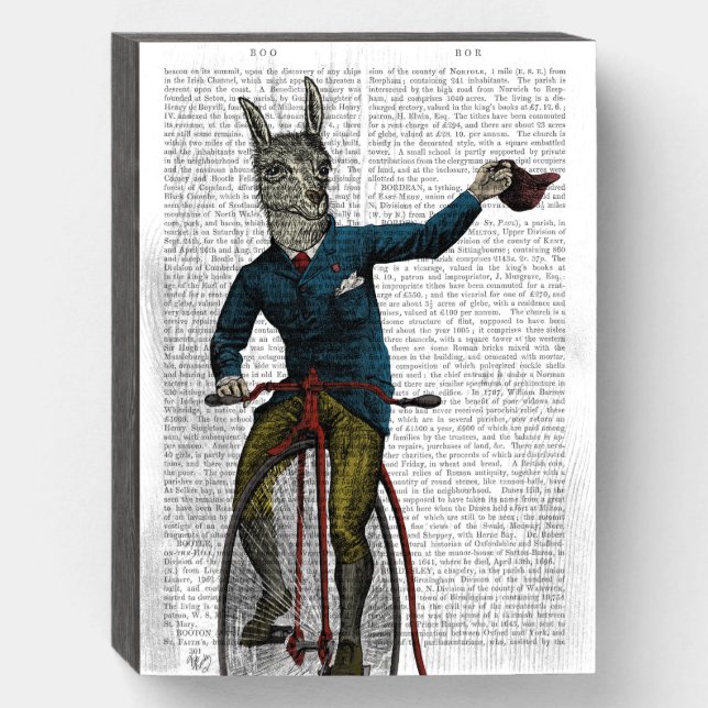 Llama on Bike Wooden Box Sign (Front Vertical)