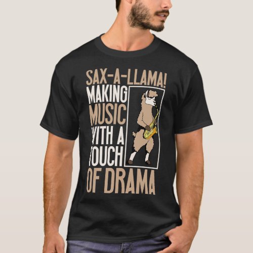 Llama on saxophone T_Shirt