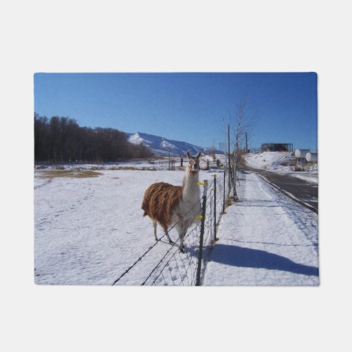 Llama on the Ranch Doormat