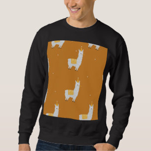 Llama, orange background: birthday pattern. sweatshirt