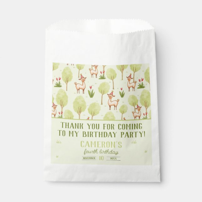  Llama outdoor kid’s birthday celebration Favor Bag (Front)