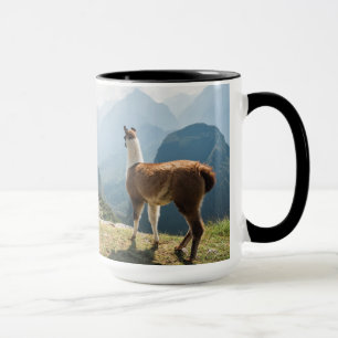 Llama Overlooking Ruins   Machu Picchu, Peru Mug