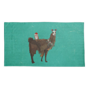 LLAMA & OWL CHRISTMAS PILLOW CASE