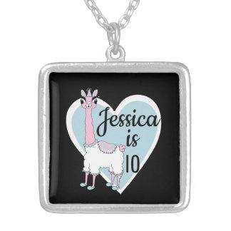 Llama Pajama Charm Silver Plated Necklace