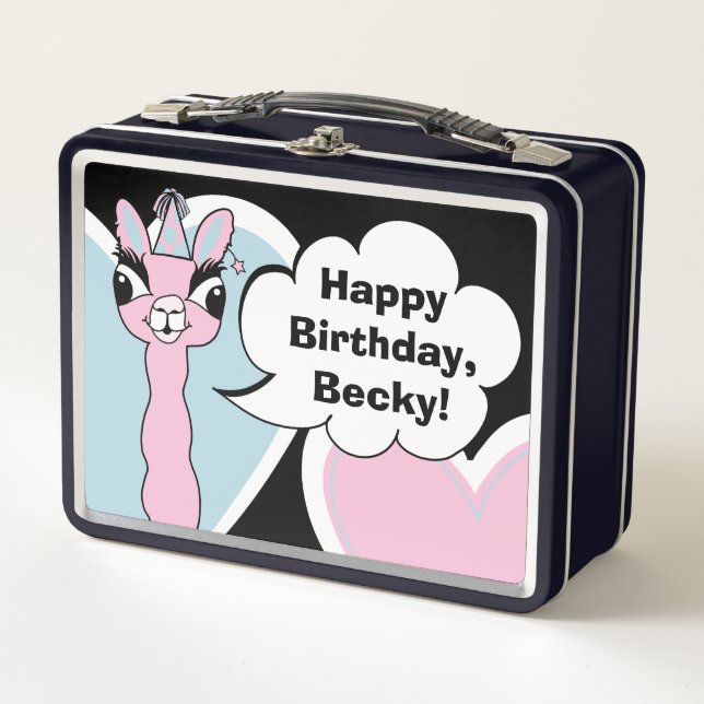 Llama Pajama Metal Lunch Box (Front)