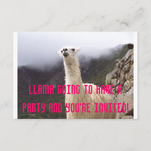 Llama Party Invite