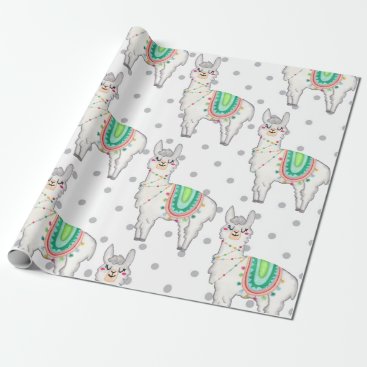 Llama Party Nursery Baby New Born Gift Wrapping Paper Llama Party Nursery Baby New Born Gift Wrapping Paper