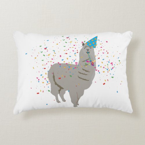 Llama Partying _ Animals Having a Party Accent Pillow