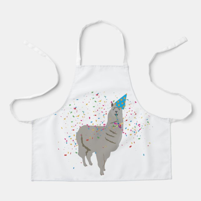 Llama Partying - Animals Having a Party Apron (Front)