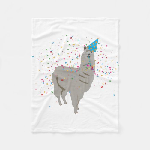 Llama Partying _ Animals Having a Party Fleece Blanket