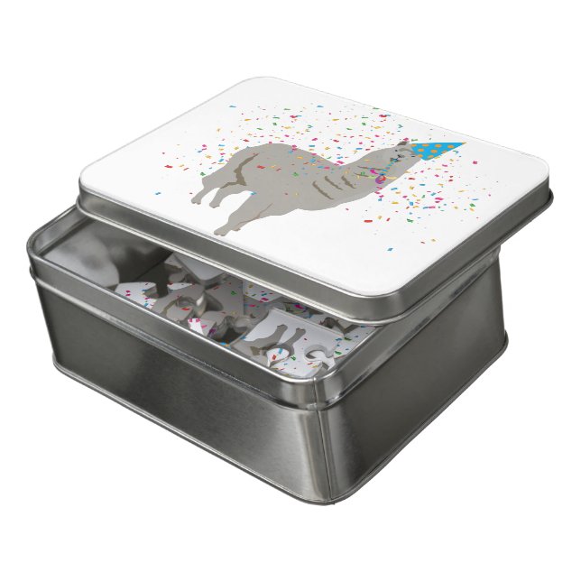 Llama Partying - Animals Having a Party Jigsaw Puzzle (Lid Open)