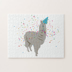 Llama Partying - Animals Having a Party Jigsaw Puzzle