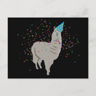 Llama Partying - Animals Having a Party Postcard