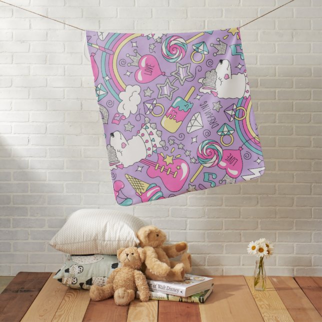 Llama pattern 1 baby blanket (In Situ)