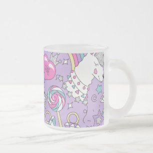 Llama pattern 1 frosted glass coffee mug