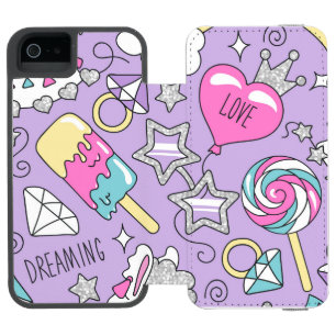 Llama pattern 1 iPhone SE/5/5s wallet case