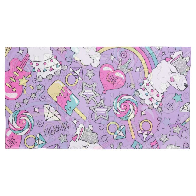 Llama pattern 1 pillow case (Front)