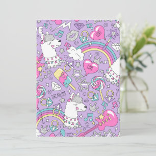 Llama pattern 1 thank you card