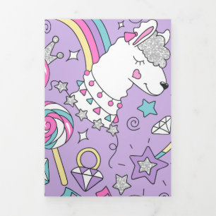 Llama pattern 1 Tri-Fold holiday card
