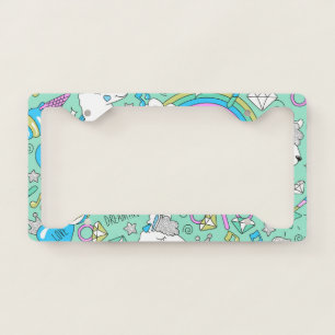 llama pattern 2 license plate frame