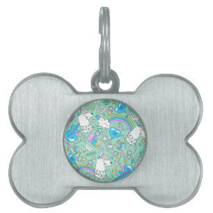 llama pattern 2 pet ID tag