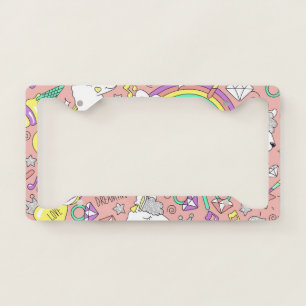 llama pattern 3 license plate frame