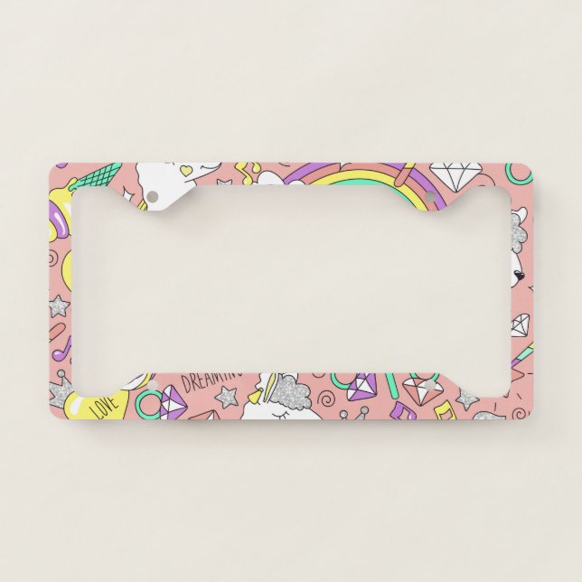 llama pattern 3 license plate frame (Front)