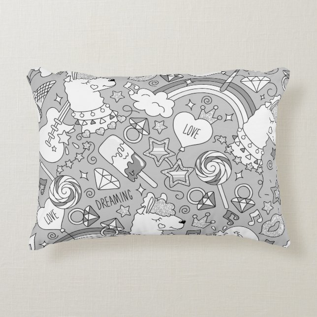 llama pattern 4 accent pillow (Front)