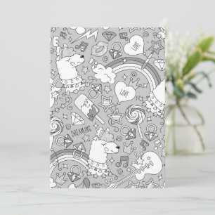 llama pattern 4 thank you card