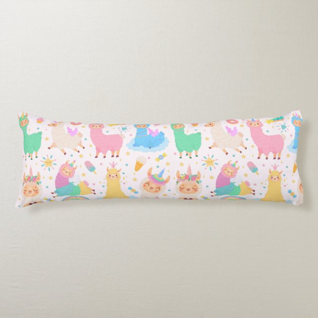 Llama Pattern Body Pillow (Front)