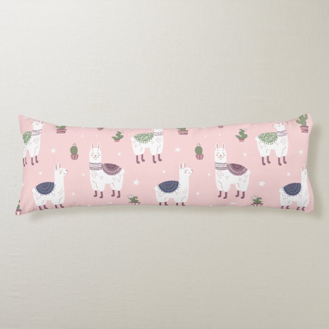 Llama Pattern Body Pillow (Front)