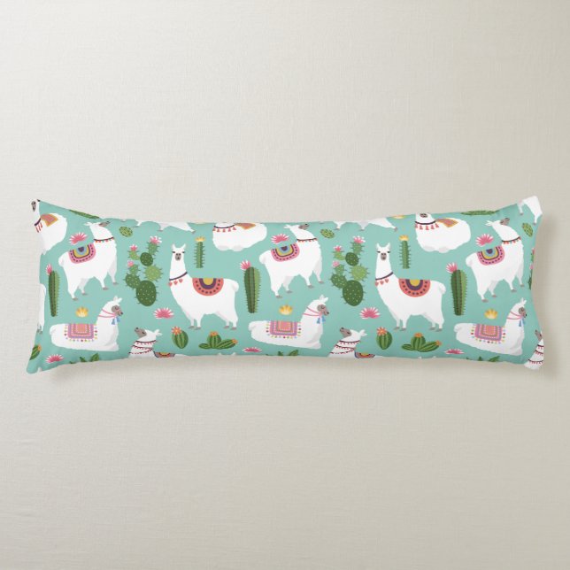 Llama Pattern Body Pillow (Front)