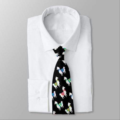 Llama Pattern Custom Background Color Neck Tie