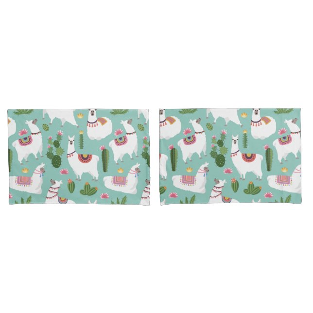 Llama Pattern Pillow Case (Front-Set)