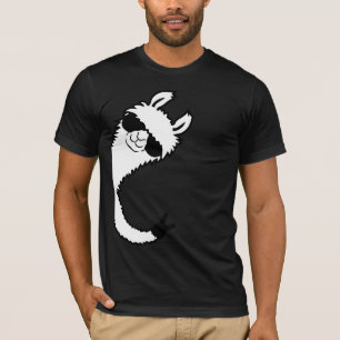 Llama Peace Sign Sunglasses Side View Victory Cool T-Shirt