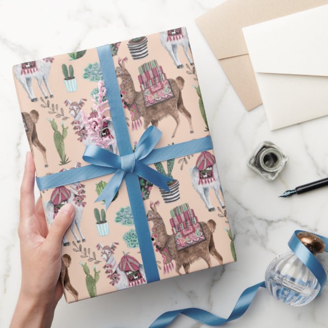 Llama | peach | Wrapping Paper (Gifting)