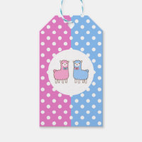 Llama Pink and Blue Gender Reveal Baby Shower Gift Tags