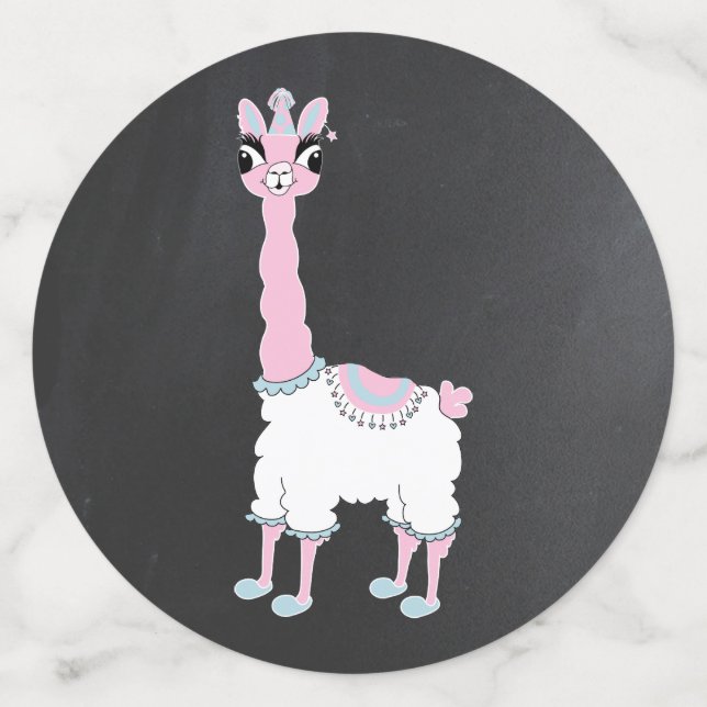 Llama Pink Pajama Girl Birthday Party Sleepover Confetti (Large Back)