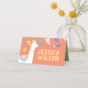 Llama Place Card, Mexican party Card