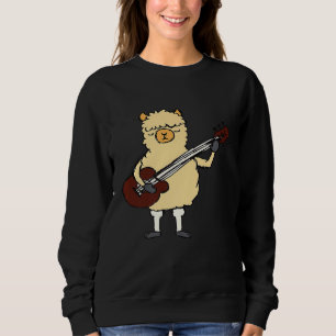 Llama Playing Guitar Cute Alpaca Music Guitarist Sweatshirt