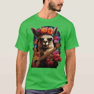 Llama Playing Guitar T-Shirt