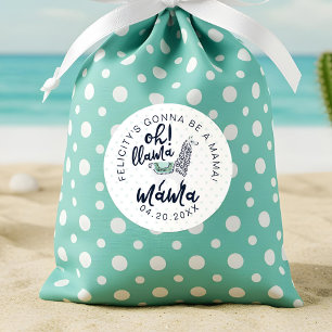 Llama Polka Dot Typographic Oh Llama Mama Shower Classic Round Sticker