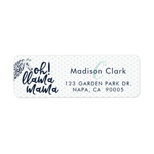 Llama Polka Dot Typographic Oh Llama Mama Shower Label