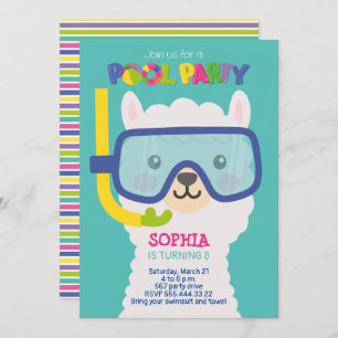 LLAMA POOL PARTY INVITATION