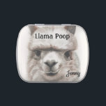 Llama Poop Candy Funny Gag Gift, Kid's NAME Candy Tin<br><div class="desc">Llama Poop Candy Funny Gag Gift,  Kid's NAME</div>